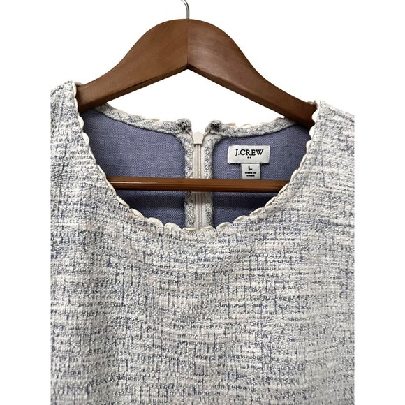 J.Crew Women's Tweed Sleeveless Top In Blue & White Size Large - Picture 4 of 7